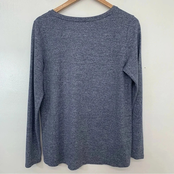 American Eagle Top Woman Large Soft Sexy‎ Blue Plush Long Sleeve V Neck Classic - Picture 5 of 9